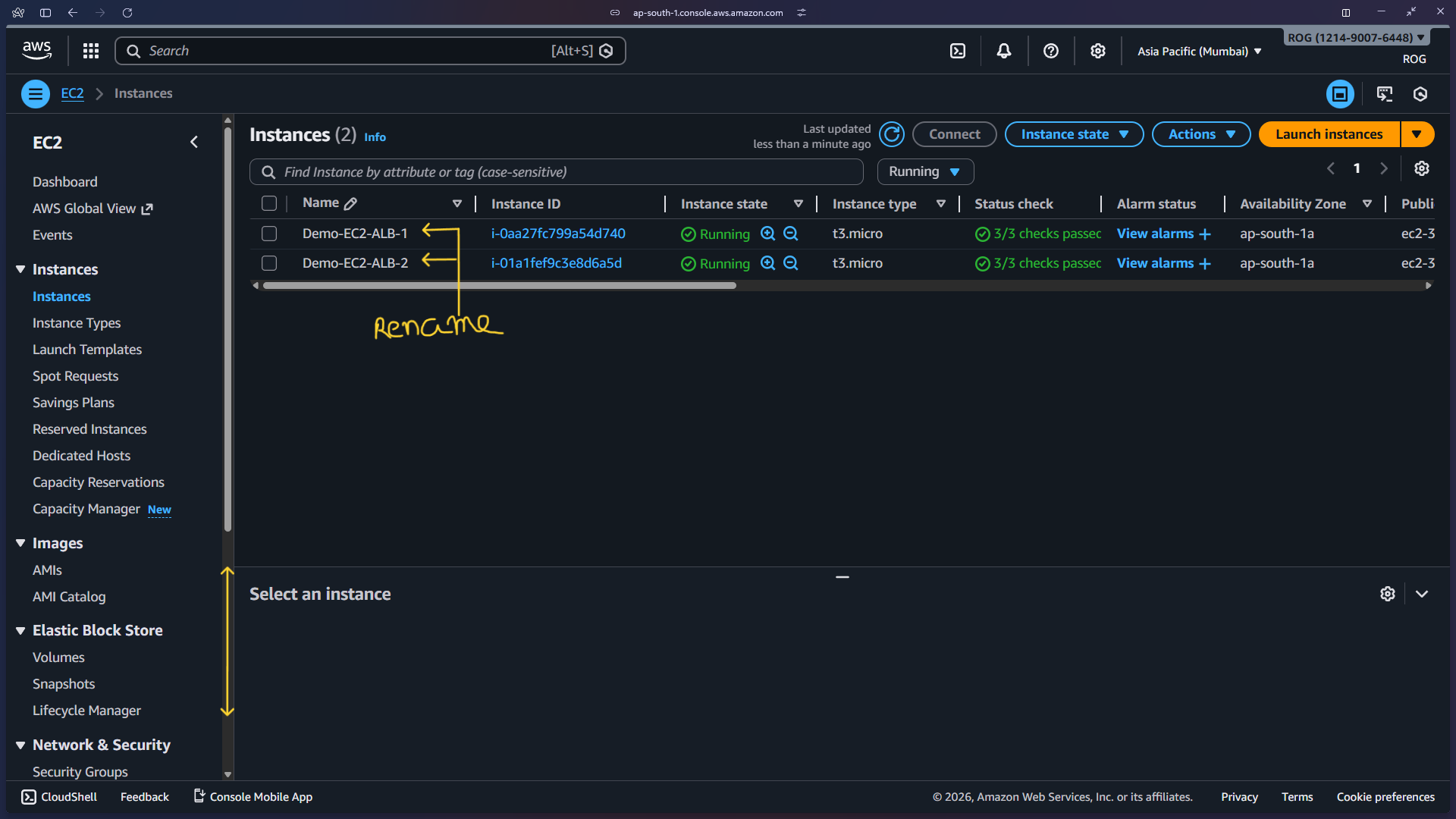 Both EC2 instances renamed