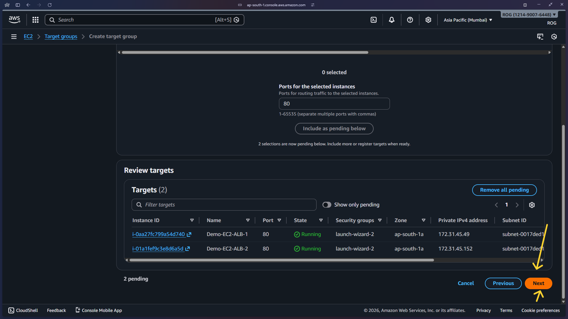 Click Next – proceed to review