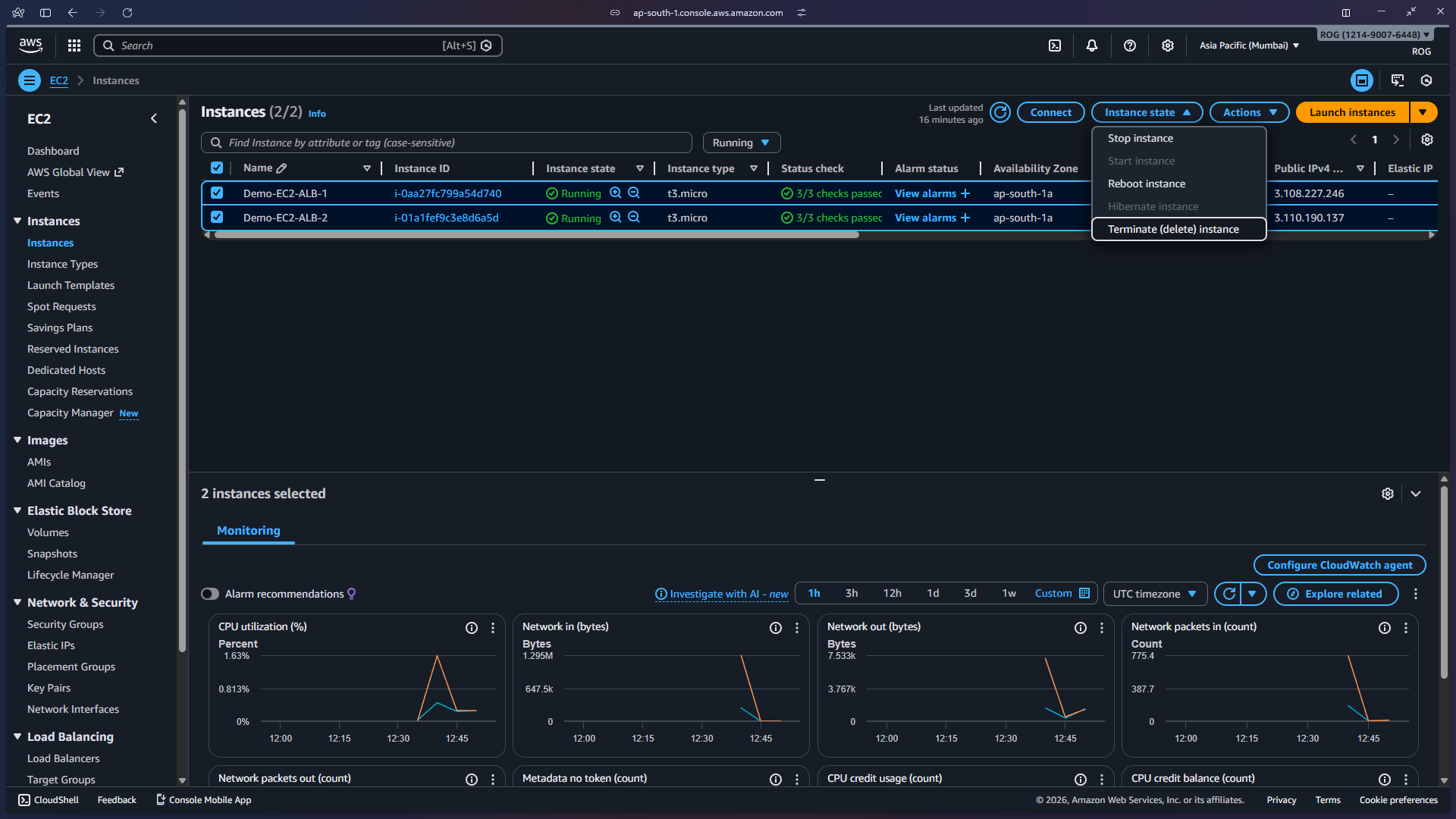 Terminate EC2 instances