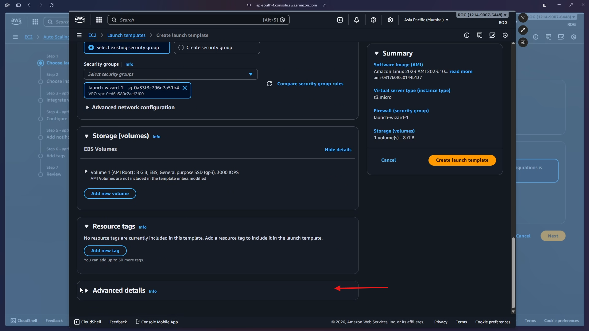 Expand Advanced details