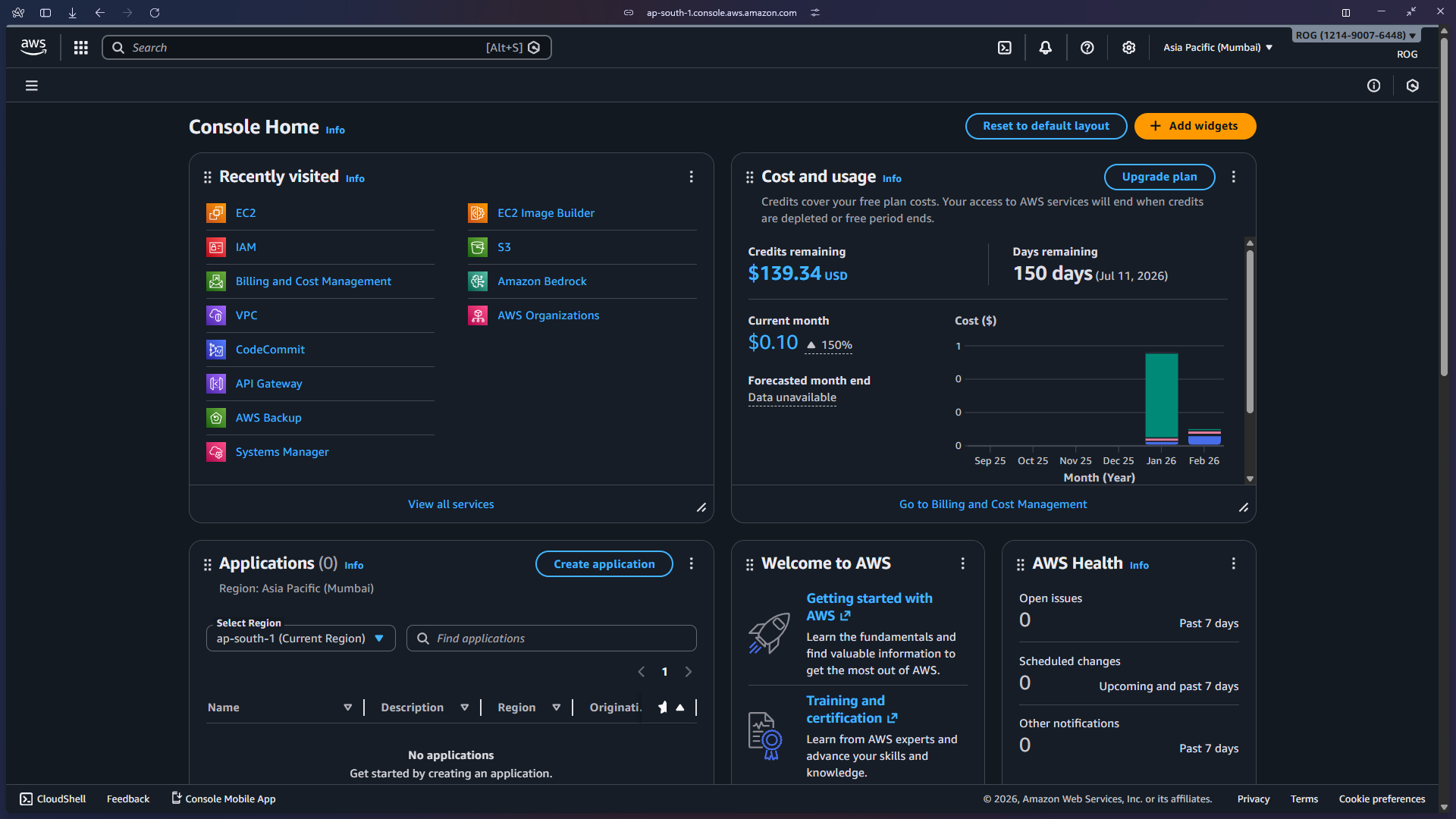 Step 1: AWS Console Dashboard