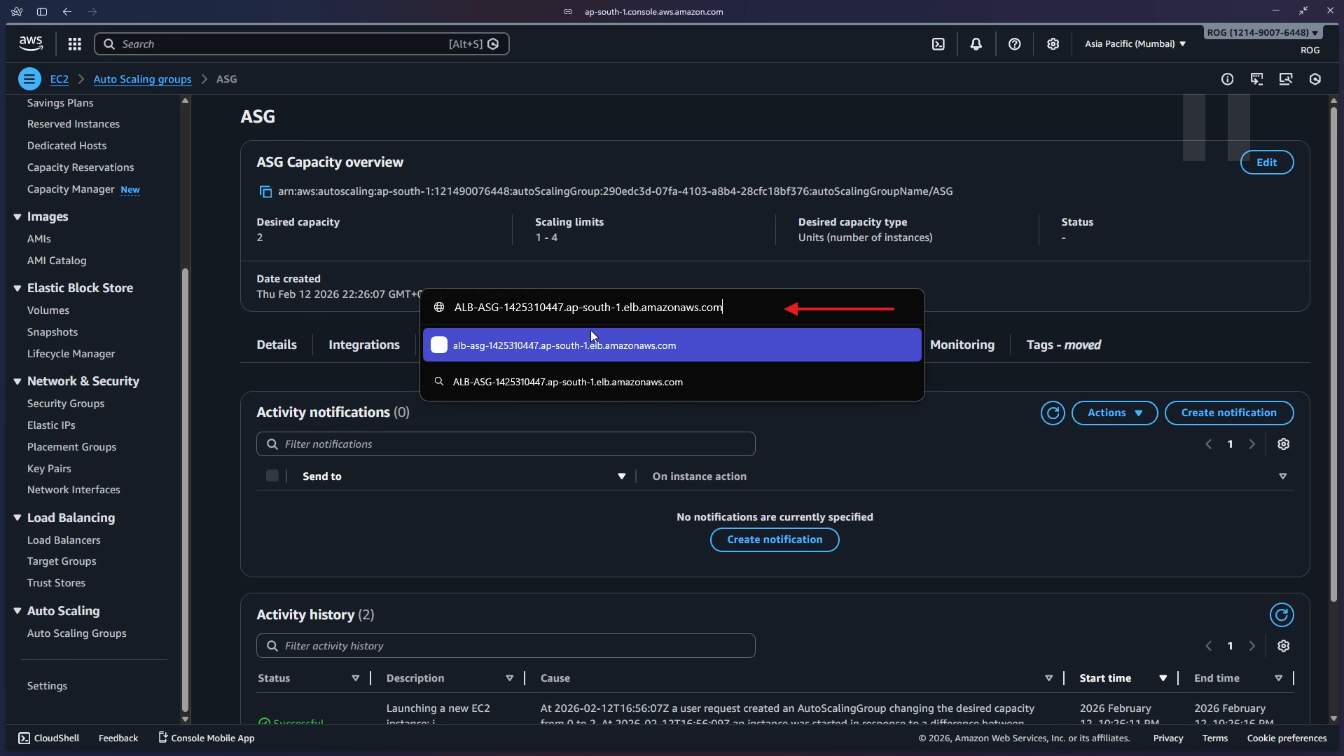 DNS name – copy to clipboard