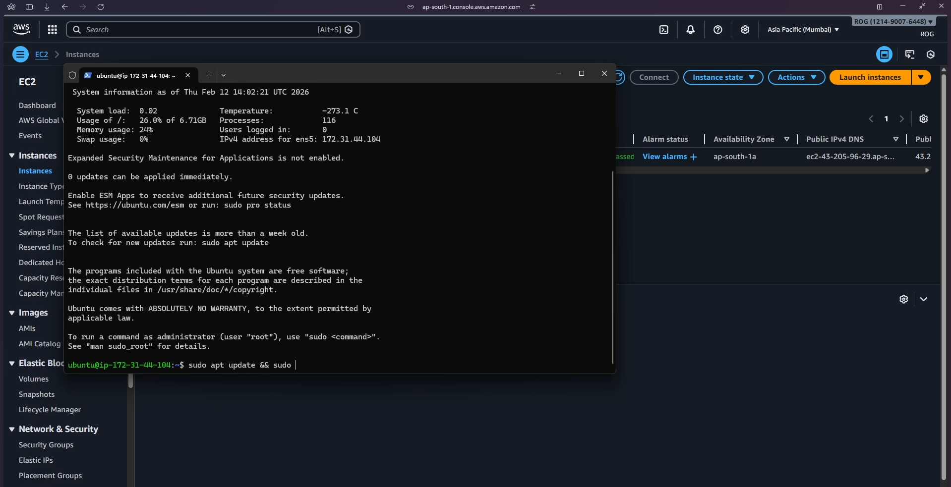 Step 10: Instance Running