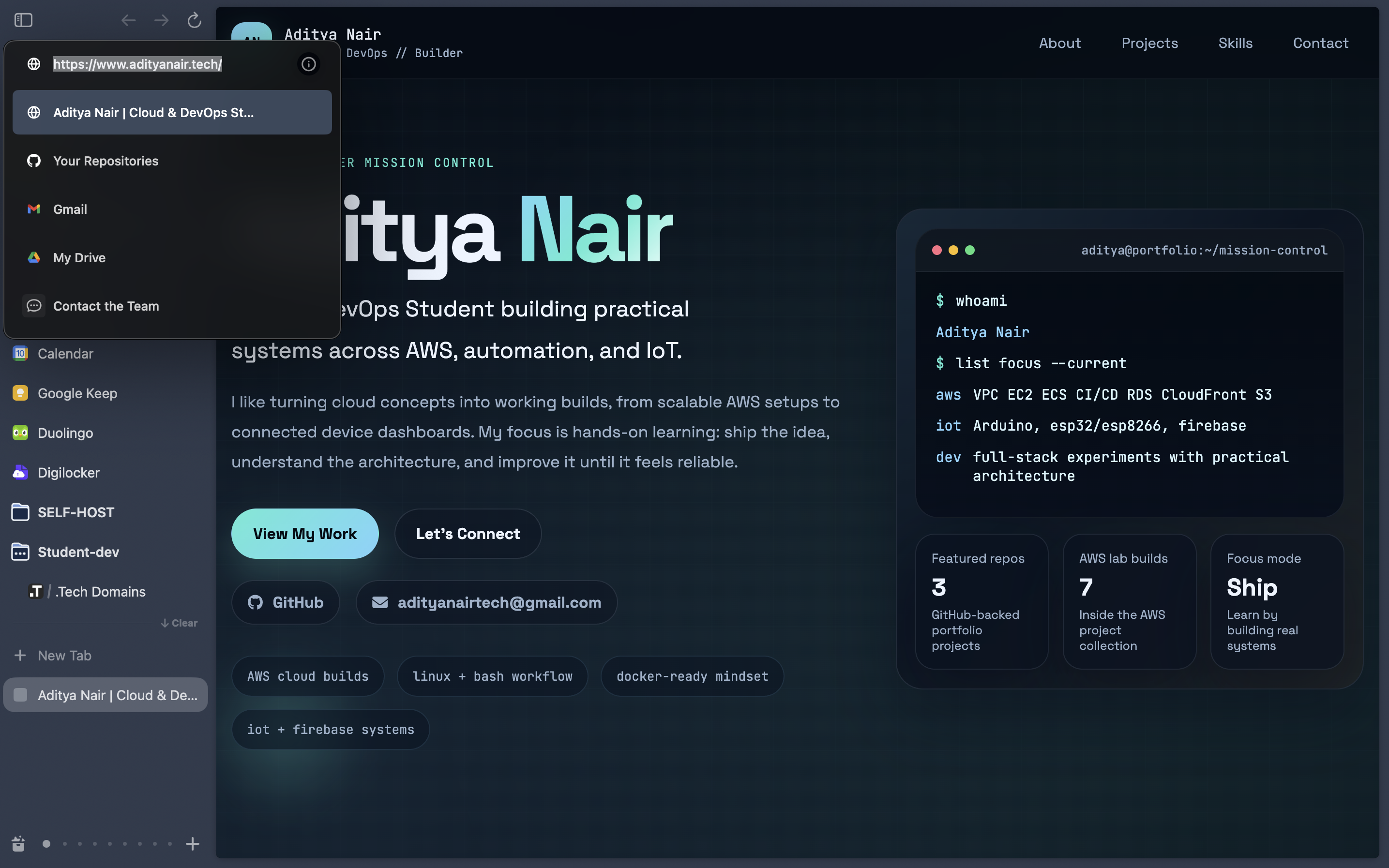 Live Site URL preview 